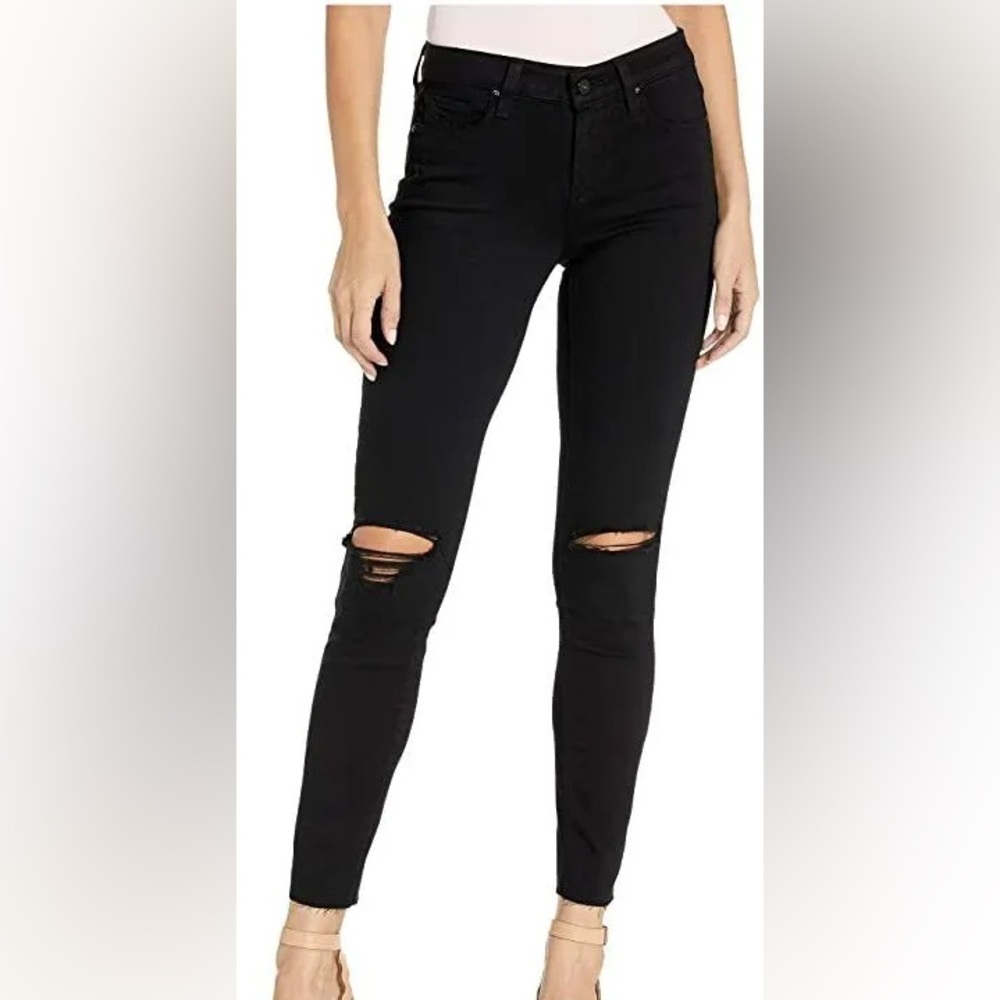 PAIGE Black Ripped Skinny Jeans